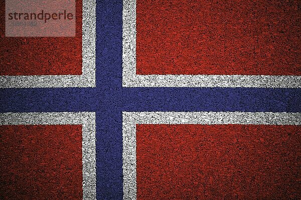 The Norwegian flag painted on a cork board