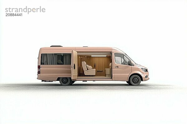 Elegant modern pink van with a luxurious  sleek design and a comfortable interior  AI generated