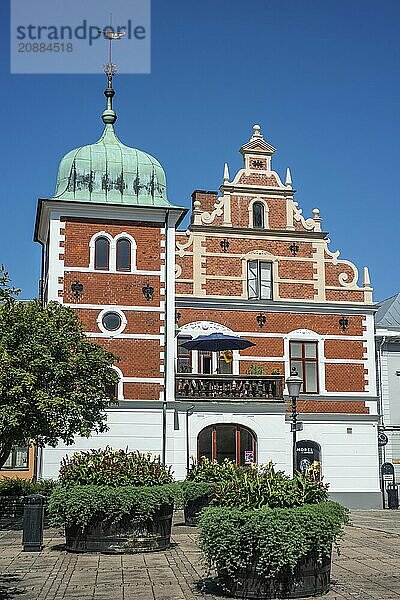 Old beautiful house in Dutch Renaissance style  built in 1784  in the old center of Ystad  Skåne County  Sweden  Scandinavia  Europe