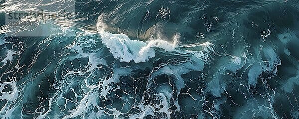 Aerial view of an cresting ocean wave unfolding its violent beauty  AI generated