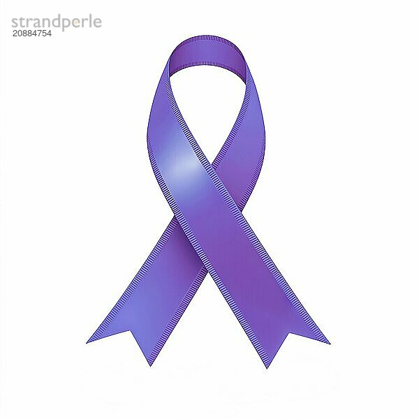 Periwinkle ribbon over a transparent background. Symbol of esophageal cancer and eating disorders awareness. AI generated