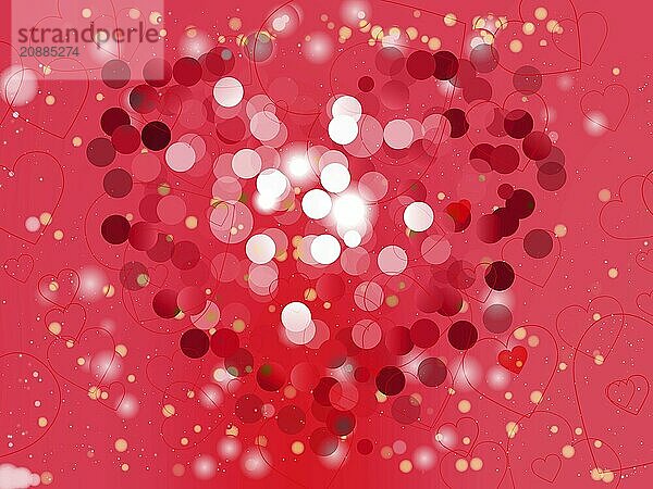 Heart blurred lights on colorfull background  Background with beautiful pink hearts  Hearts texture background