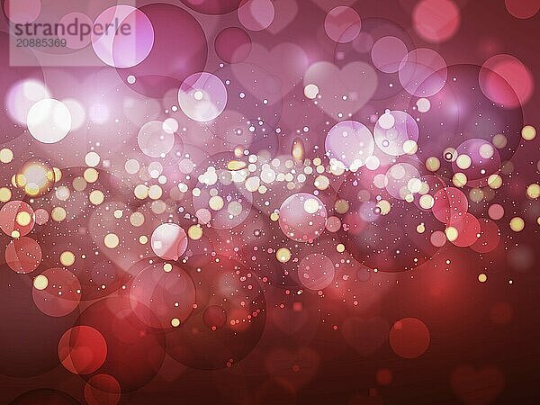 Heart blurred lights on colorfull background  Background with beautiful pink hearts  Hearts texture background