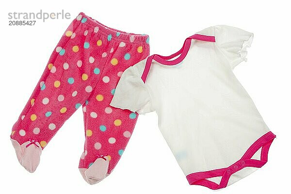 Kids clothes set isolated on white. closeup