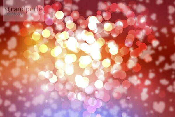 Heart blurred lights on colorfull background  Background with beautiful pink hearts  Hearts texture background