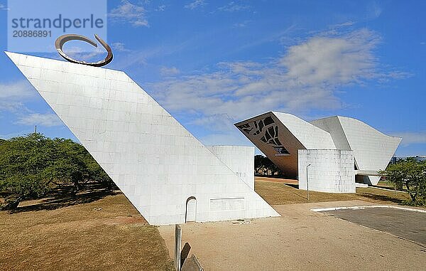 Tancredo Neves Pantheon of the Fatherland and Freedom or National Pantheon of Liberty  designed by Oscar Niemeyer  World Heritage Site  Brasilia  Federal district  Brazil  South America