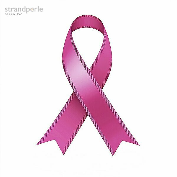 Pink ribbon over a transparent background. Symbol of Breast Cancer awareness. AI generated