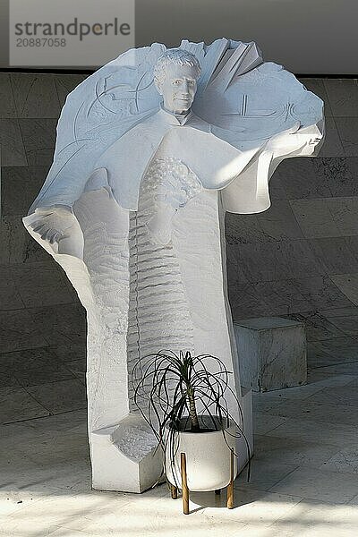 Don Bosco  sculpture of Mestre Mauro Baldasari  Roman Cathedral of Brasilia or Metropolitan Cathedral of Our Lady of Aparecida  designed by Oscar Niemeyer  World Heritage Site  Brasilia  Federal district  Brazil  South America