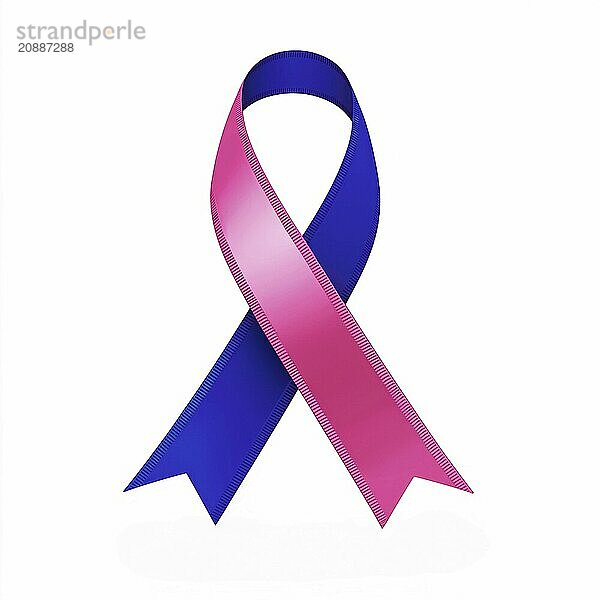 Pink and blue ribbon over a transparent background. Symbol of infant loss and pregnancy loss awareness. AI generated