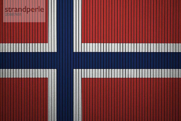 Norway Flag painted on the cracked grunge concrete wall