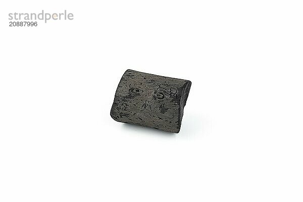 Natural wood charcoal isolated on white background. Pile of coal isolated on white background