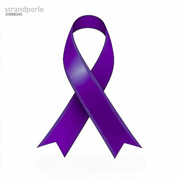 Purple ribbon over a transparent background. Symbol of Alzheimers awareness and domestic violence awareness. AI generated