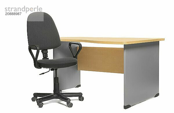 Office desk and chair. Isoalted on white