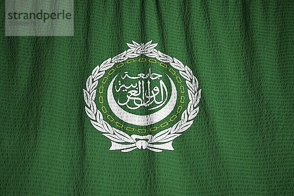 Closeup of Ruffled Arab League Flag  Arab League Flag Blowing in Wind