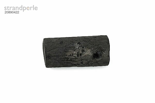 Natural wood charcoal isolated on white background. Pile of coal isolated on white background