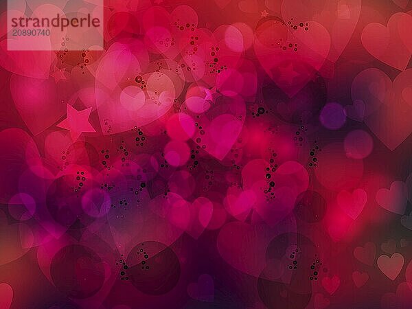 Heart blurred lights on colorfull background  Background with beautiful pink hearts  Hearts texture background