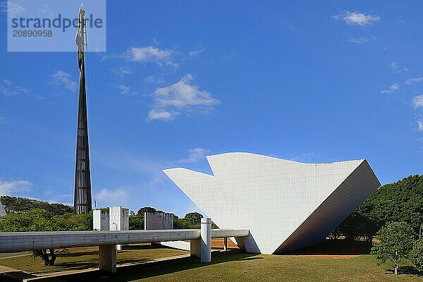 Tancredo Neves Pantheon of the Fatherland and Freedom or National Pantheon of Liberty  designed by Oscar Niemeyer  World Heritage Site  Brasilia  Federal district  Brazil  South America