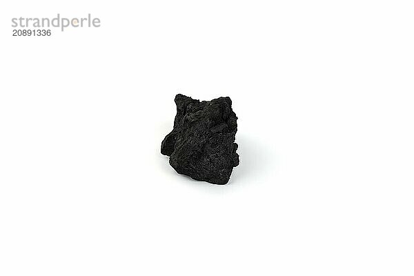 Natural wood charcoal isolated on white background. Pile of coal isolated on white background