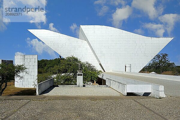 Tancredo Neves Pantheon of the Fatherland and Freedom or National Pantheon of Liberty  designed by Oscar Niemeyer  World Heritage Site  Brasilia  Federal district  Brazil  South America