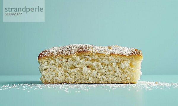 Italian torta di riso on a light blue background  rich AI generated