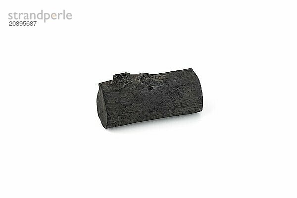 Natural wood charcoal isolated on white background. Pile of coal isolated on white background