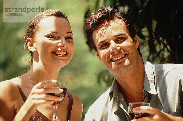 Outdoor close up of a young couple.