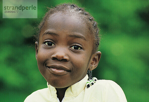 Children. Outdoors portrait of little girl.