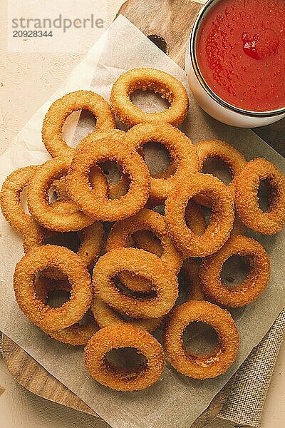 Frittierte Zwiebelringe  frittiert  Snack  keine Menschen  selektiver Fokus