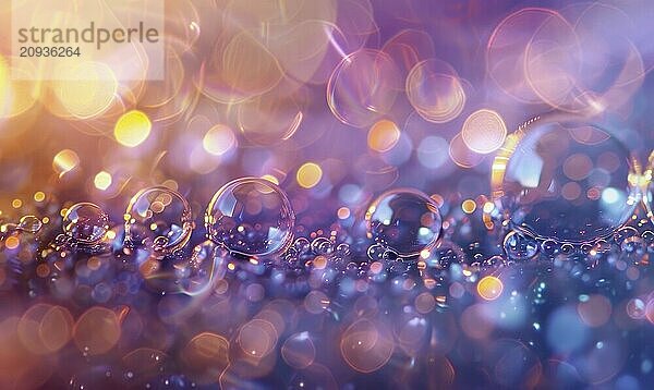 Farbige Wasserblasen und Bokeh Licht  abstrakten Hintergrund AI generiert  KI generiert