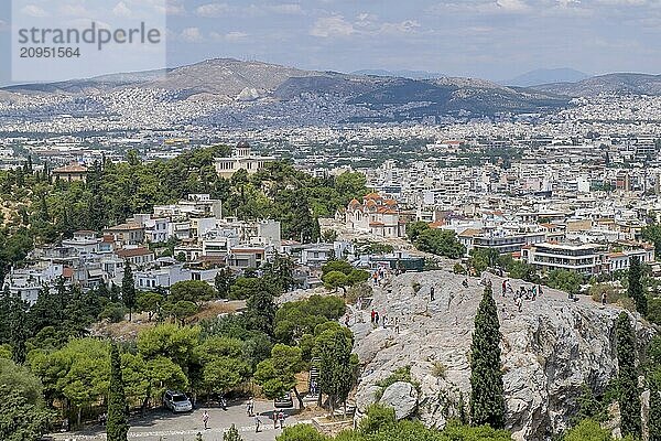 Stadtansicht Athen  Ausblick vom Akropolishügel  Athen  Griechenland  Europa