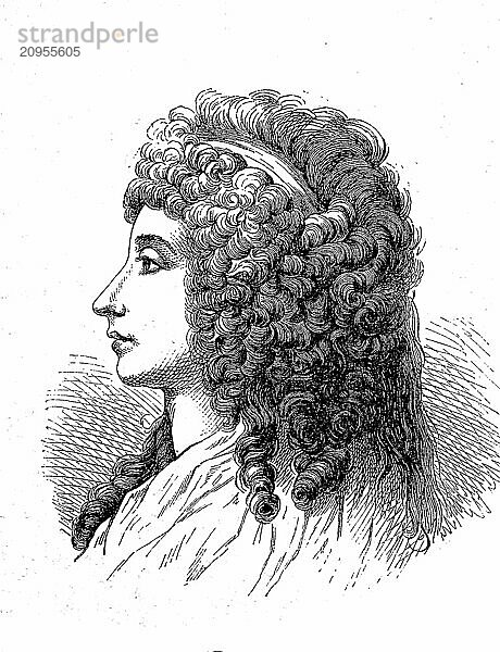 Charlotte Albertine Ernestine Freifrau von Stein  geborene von Schardt  25. Dezember 1742  6. Januar 1827  eine Hofdame der Herzogin Anna Amalia und enge Freundin von Johann Wolfgang von Goethe  Historisch  digitale Reproduktion einer Originalvorlage aus dem 19. Jahrhundert