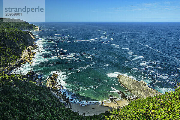 Blue Bay beach in Tsitsikamma Section  Garden Route National Park  Eastern Cape  South Africa