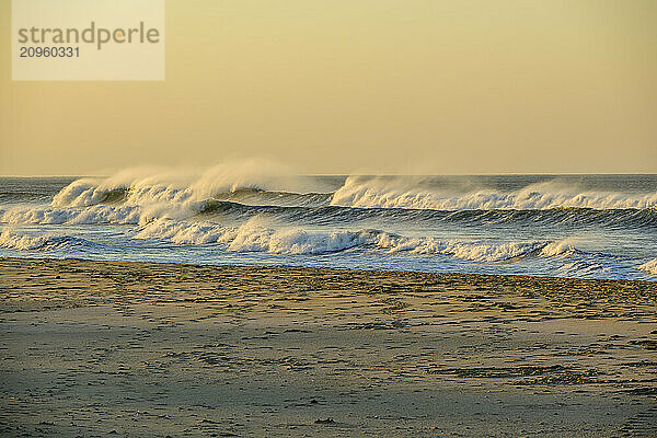 Waves breaking on beach at Addo Elephant National Park  Eastern Cape  South Africa