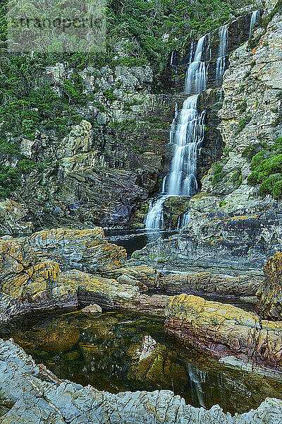 Waterfall of Jerling river at Garden Route National Park in Eastern Cape  South Africa