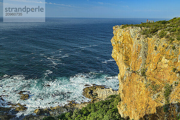 Rocky cliff at Plettenberg Bay in Tsitsikamma Section  Garden Route National Park  Eastern Cape  South Africa