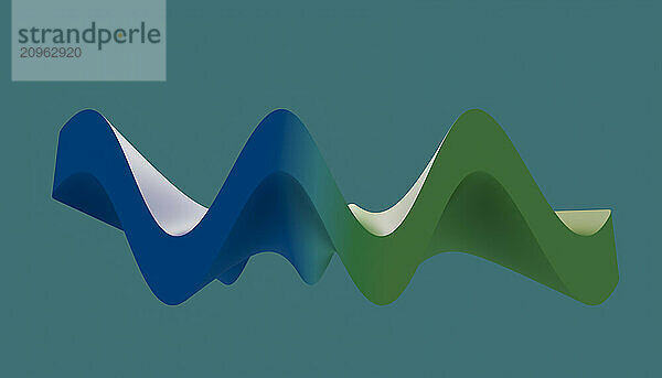 3D render of multi colored wave pattern abstract design