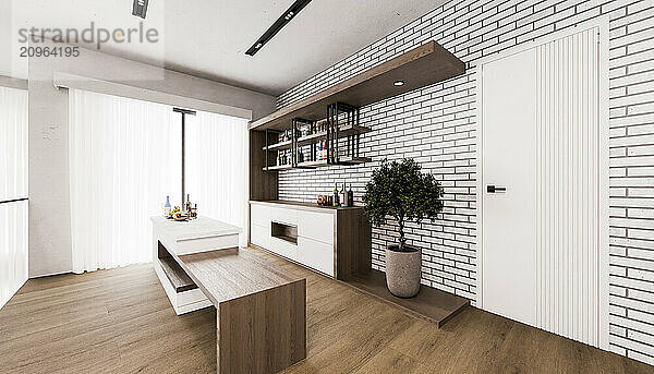 Interior of modern kitchen in home