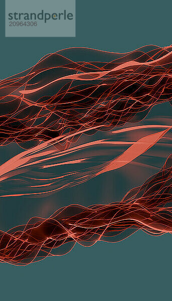 3D rendering of flowing red abstract waves