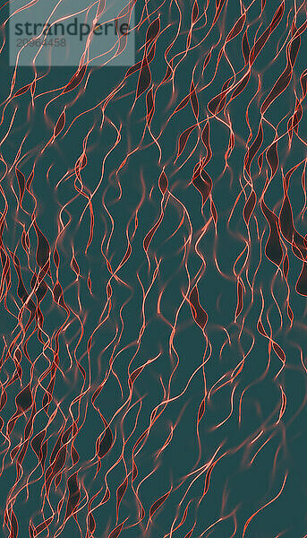 3D rendering of red colored abstract waves