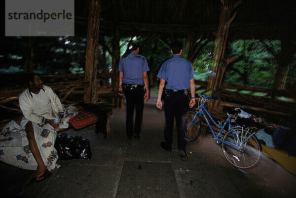 Homeless Man and Police.