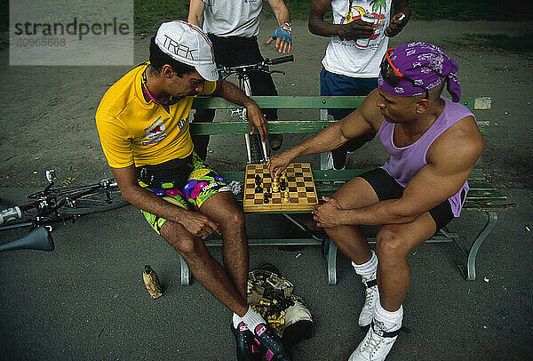 Chess game on central drive.