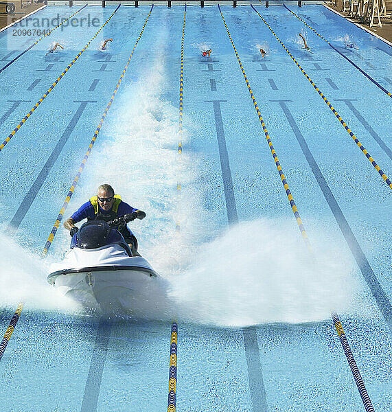 Race from Olympic Pool to Ocean â€ Man Against Machine