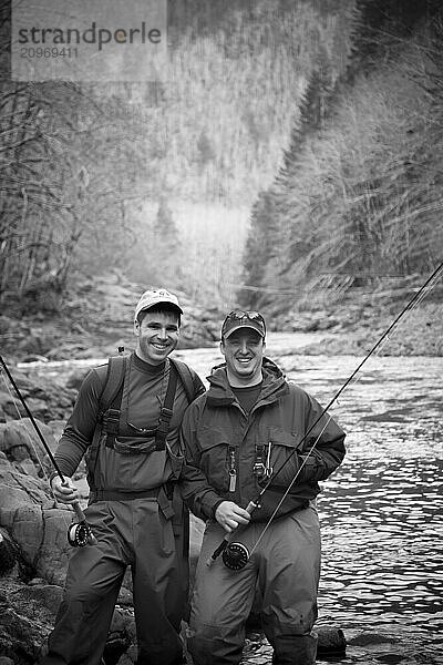 Fly fishing for steelhead along the Oregon Coast.