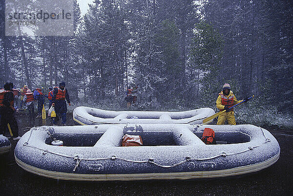 A snow boat in Wyoming  USA.