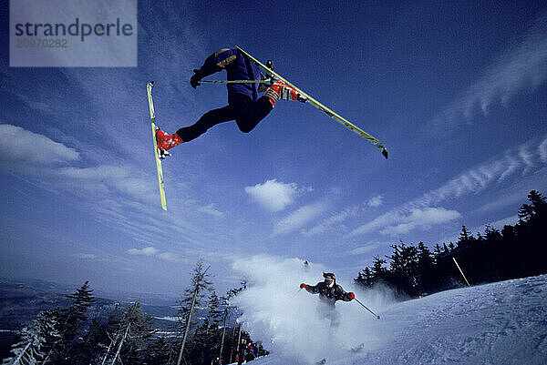 Skier in mid air  ME USA Maine USA