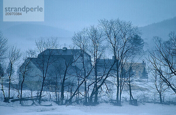 Winter farm.