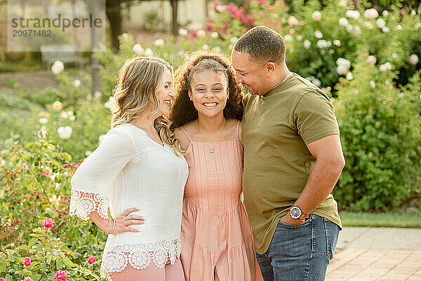 Biracial parents with teenage daughter