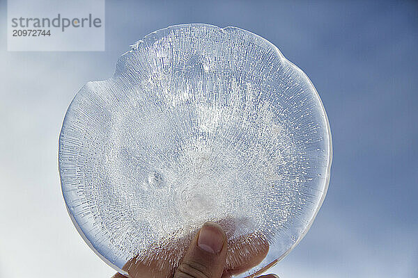 Ice From A Frozen Waterbottle In Liverpool Land