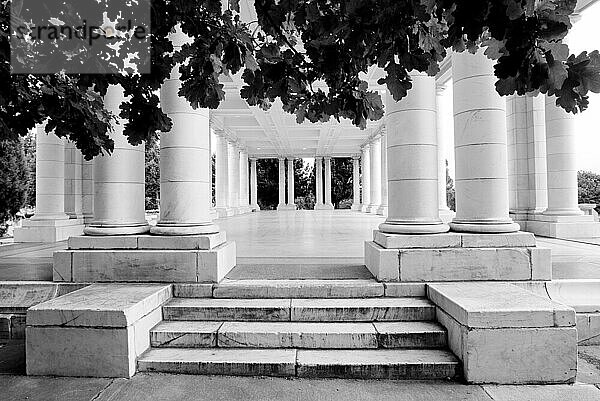 North facing entrance of the Cheesman Park Pavillion in Denver  Colorado.