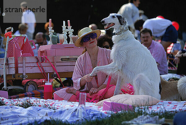 Woman and Dog.